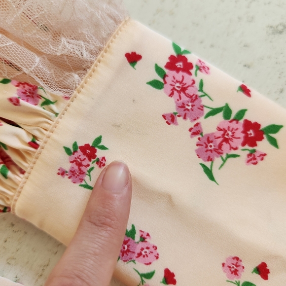 For Love And Lemons Aster Floral Mini Dress Peach NWT Size Small - Picture 11 of 14